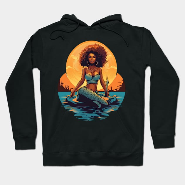 Siren of the Sea African American Mermaid Hoodie by bjg007